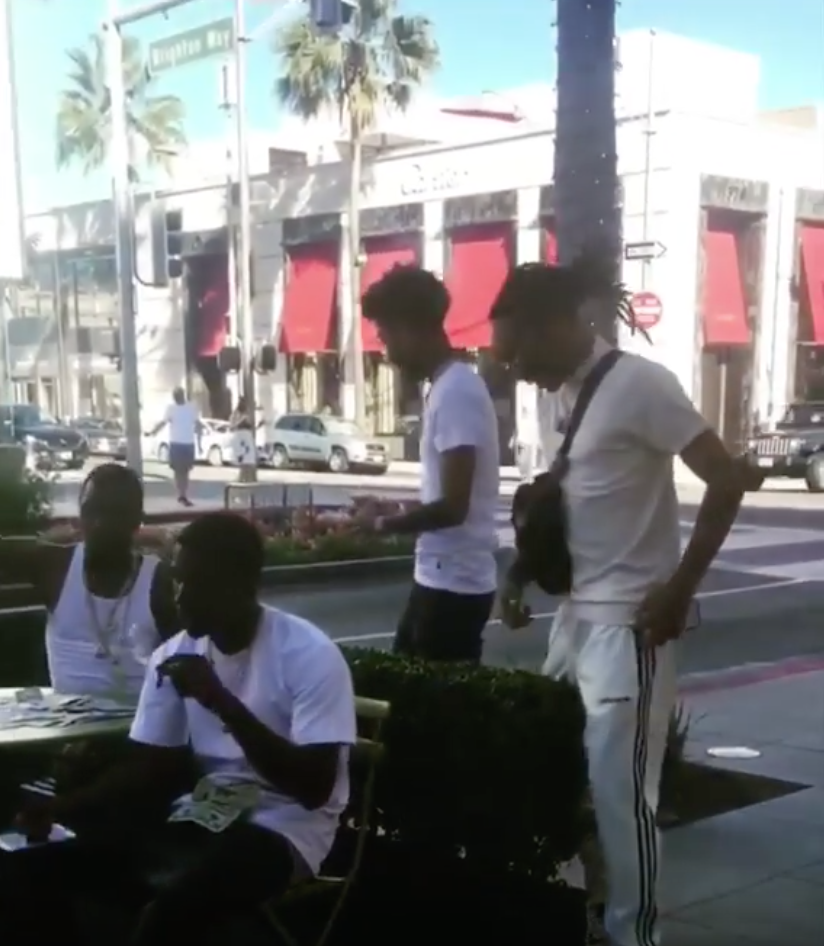 Pnb Rock Smoking Weed Filming Videos On Rodeo Drive With Long Beach Rappers Cinco Loc Ryan Mc Hip Hop Hundred